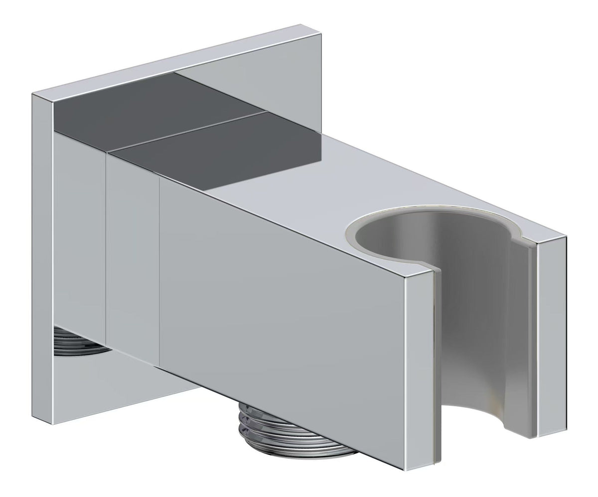 Colne Square Handset Wall Bracket with Wall Outlet - Chrome