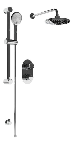 Round Concealed Valve Head & Arm Shower Pack - Chrome
