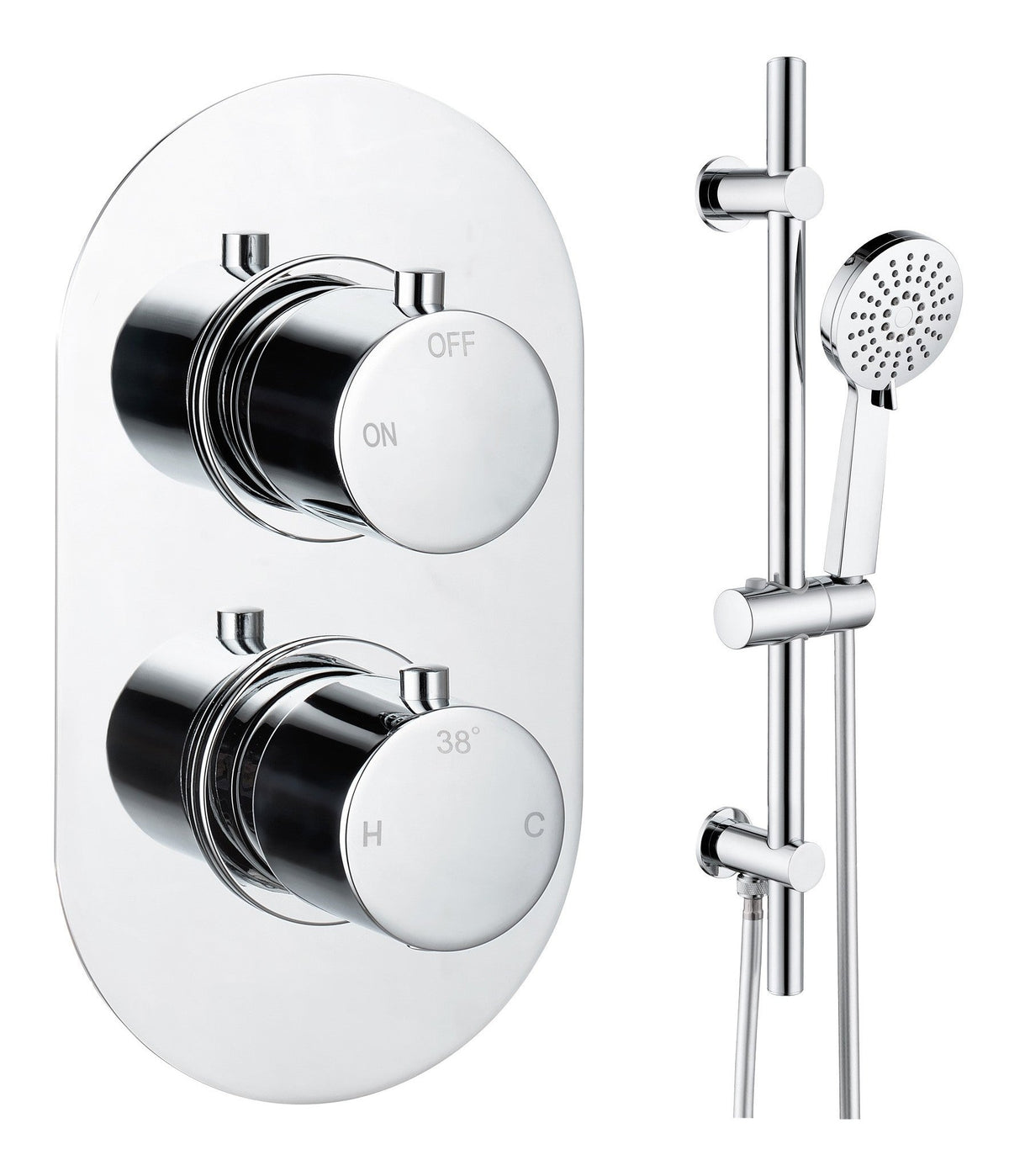 Aube Round Shower Valve & Kit Pack 2 - Chrome