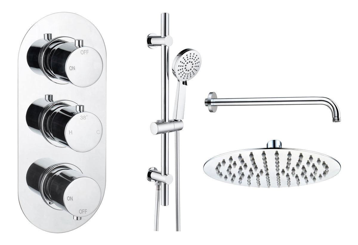 Aube Round Shower Valve & Kit Pack 3 - Chrome