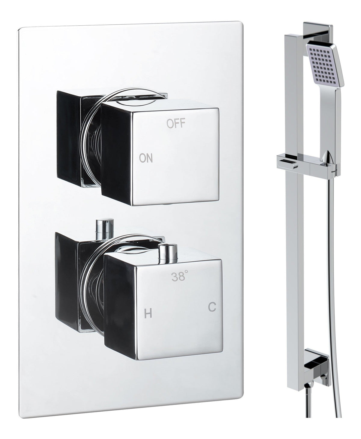 Colne Square Shower Valve & Kit Pack 2 - Chrome