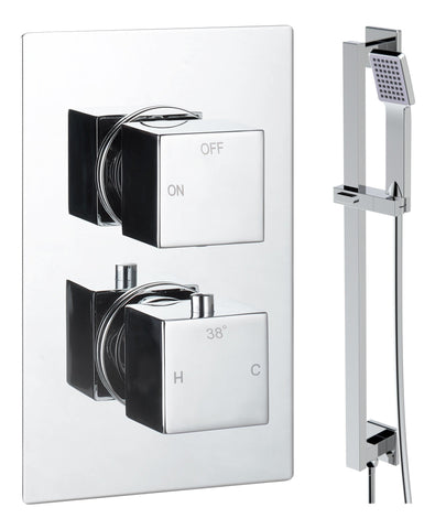 Colne Square Shower Valve & Kit Pack 2 - Chrome