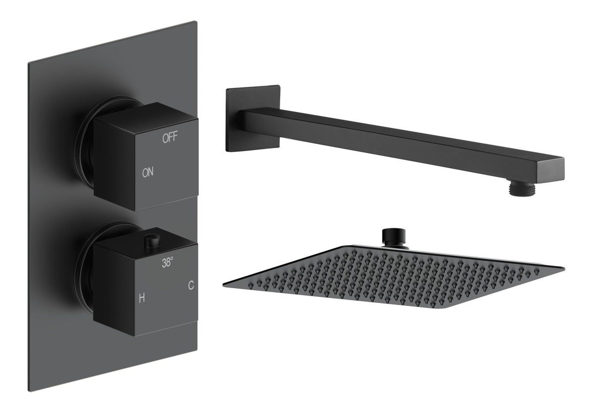Colne Square Shower Valve & Kit Pack 1 - Matt Black
