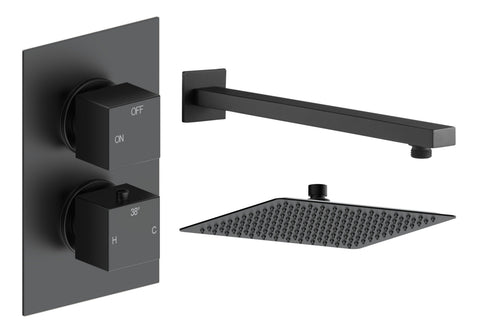 Colne Square Shower Valve & Kit Pack 1 - Matt Black