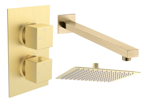 Colne Square Shower Valve & Kit Pack 1 - Brushed Brass