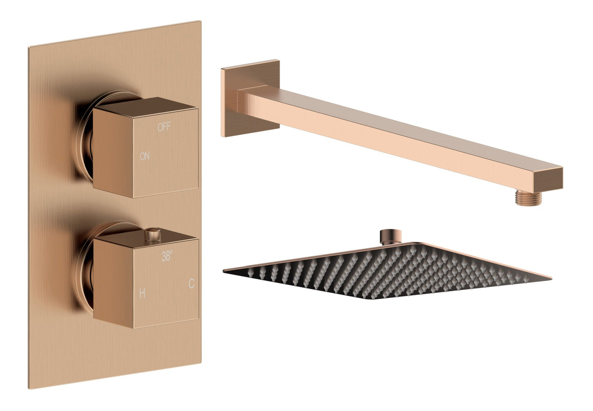 Colne Square Shower Valve & Kit Pack 1 - Brushed Bronze