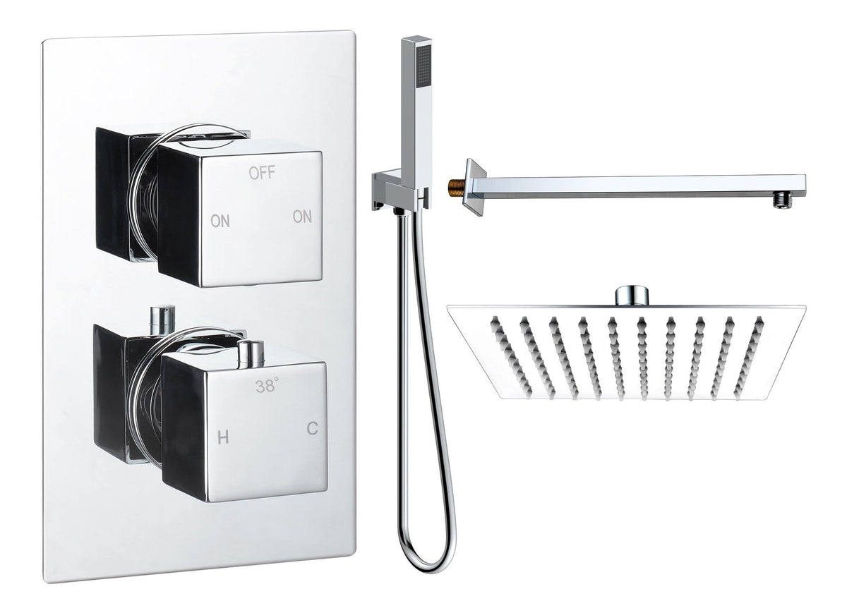 Colne Square Shower Valve & Kit Pack 4 - Chrome