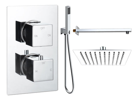 Colne Square Shower Valve & Kit Pack 4 - Chrome