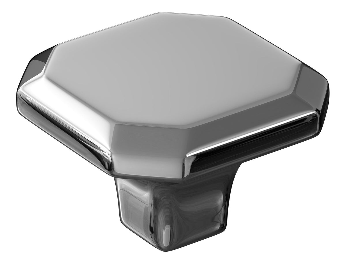 34mm Octagonal Deco Knob - Chrome