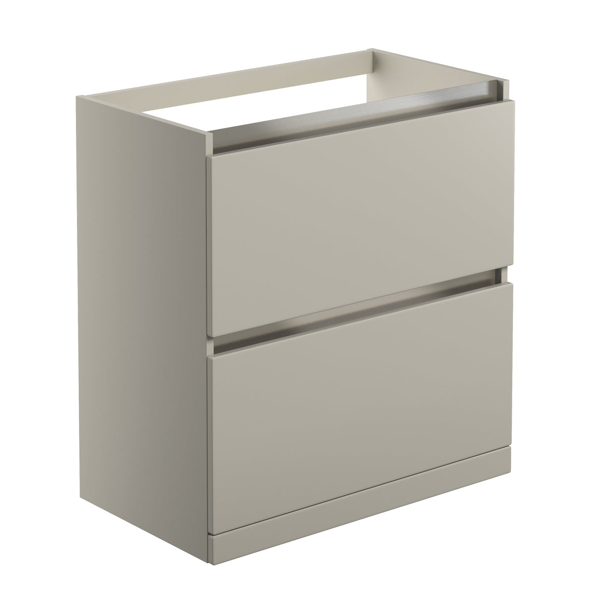 Camel 800mm 2 Drawer Floor Standing Basin Unit (No Top) - Matt Latte