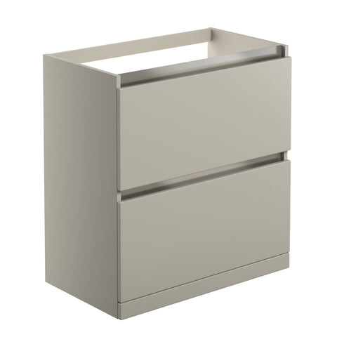 Camel 800mm 2 Drawer Floor Standing Basin Unit (No Top) - Matt Latte