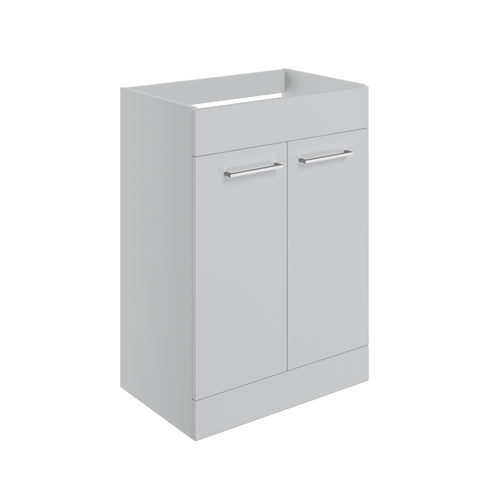Volga 590mm Floor Standing 2 Door Basin Unit (No Top) - Grey Gloss