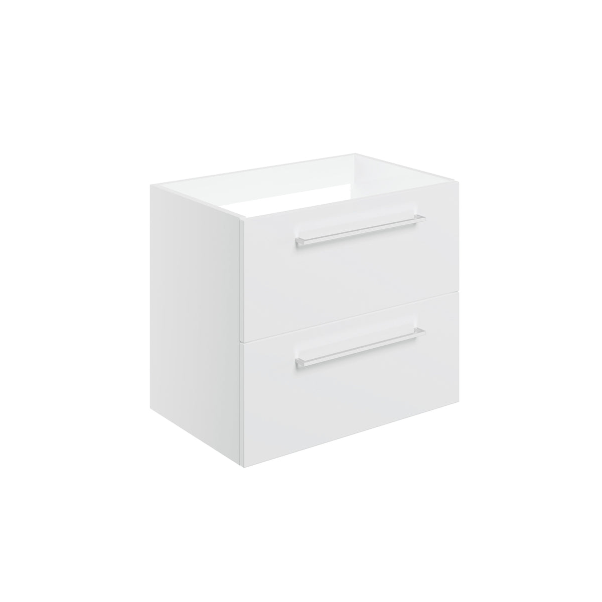 Volga 590mm Wall Hung 2 Drawer Basin Unit (No Top) - White Gloss