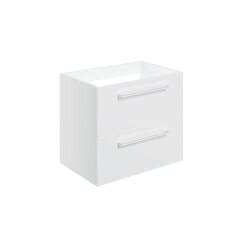 Volga 590mm Wall Hung 2 Drawer Basin Unit (No Top) - White Gloss