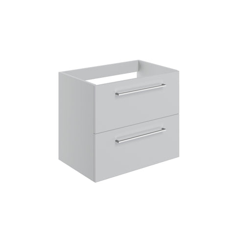 Volga 590mm Wall Hung 2 Drawer Basin Unit (No Top) - Grey Gloss