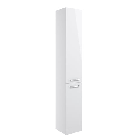 Volga 350mm Floor Standing 2 Door Tall Unit - White Gloss