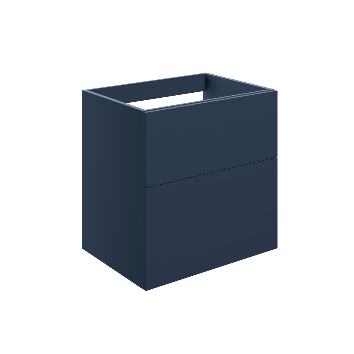 Stour 590mm Wall Hung 2 Drawer Basin Unit (No Top) - Matt Deep Blue