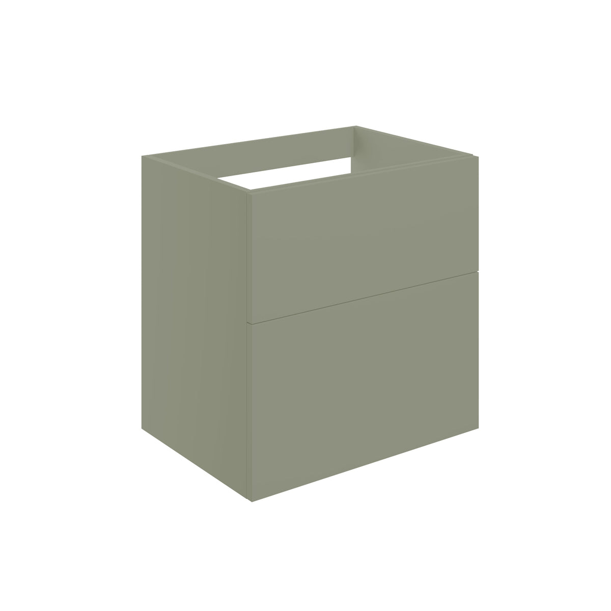 Stour 590mm Wall Hung 2 Drawer Basin Unit (No Top) - Matt Olive Green