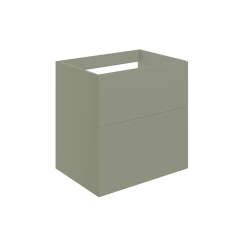 Stour 590mm Wall Hung 2 Drawer Basin Unit (No Top) - Matt Olive Green