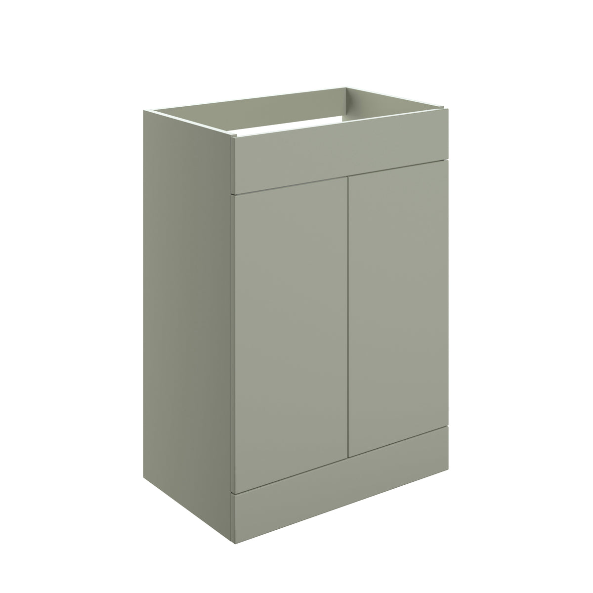 Stour 590mm Floor Standing 2 Door Basin Unit (No Top) - Matt Olive Green