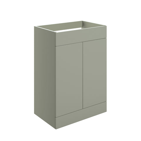 Stour 590mm Floor Standing 2 Door Basin Unit (No Top) - Matt Olive Green