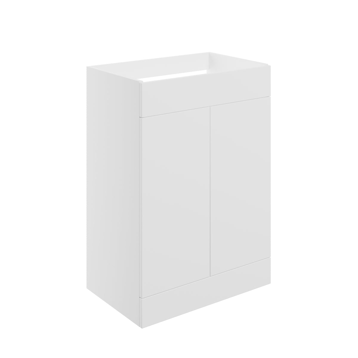 Stour 590mm Floor Standing 2 Door Basin Unit (No Top) - Matt White