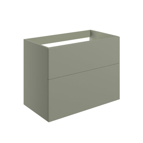 Stour 790mm Wall Hung 2 Drawer Basin Unit (No Top) - Matt Olive Green