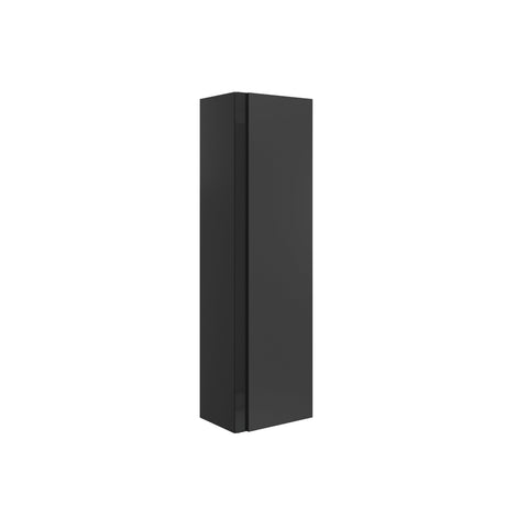 Distinct 350mm Wall Hung 1 Door Tall Unit - Matt Black & Glass