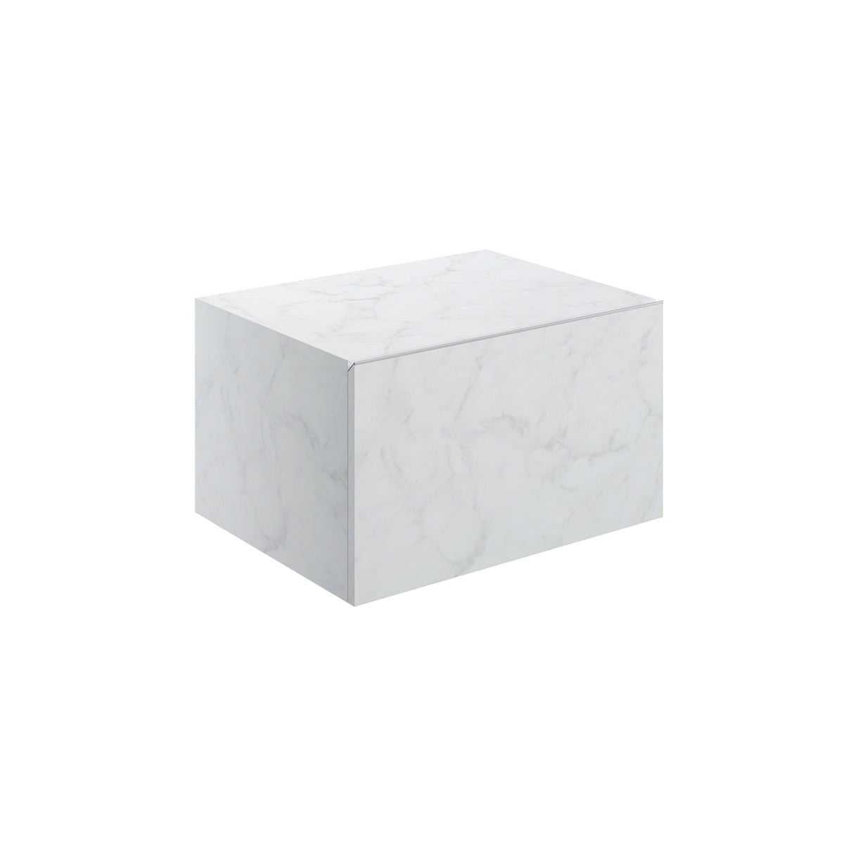 Character 600mm Wall Hung Storage Drawer - White Marble