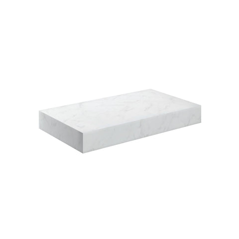 Character 800mm Wall Hung White Marble Basin Shelf & Brushed Bronze Bottle Trap
