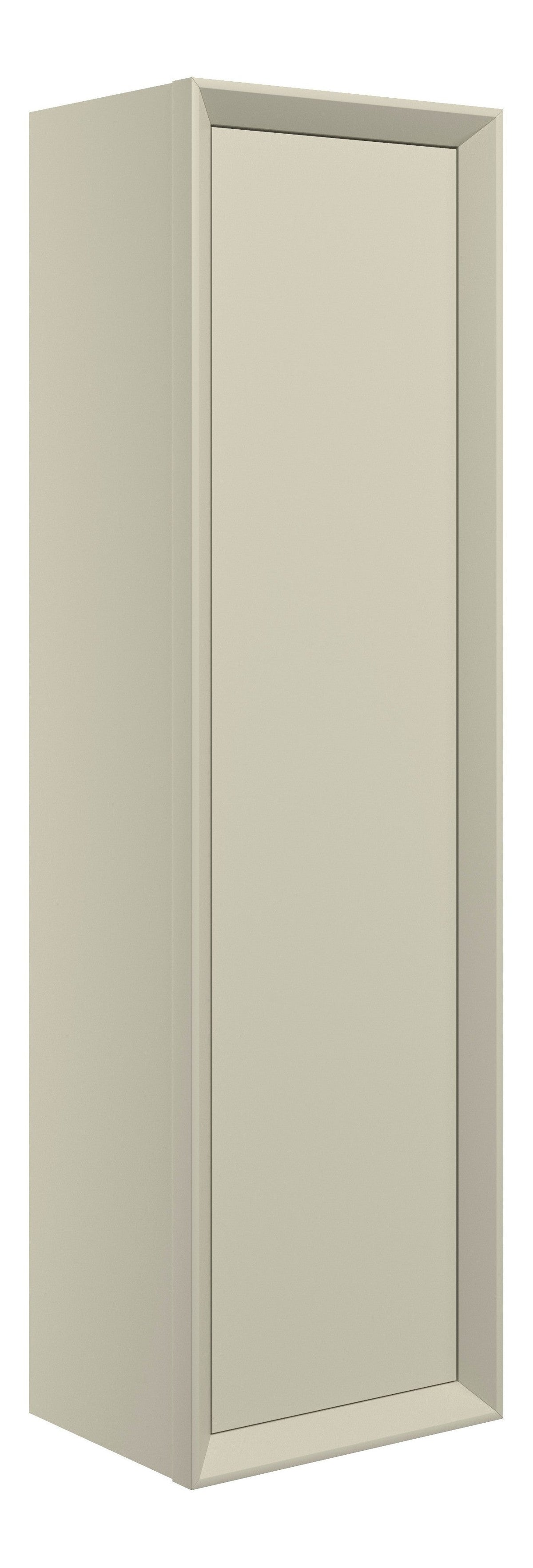 Press 345mm Wall Hung 1 Door Tall Unit - Matt Cotton
