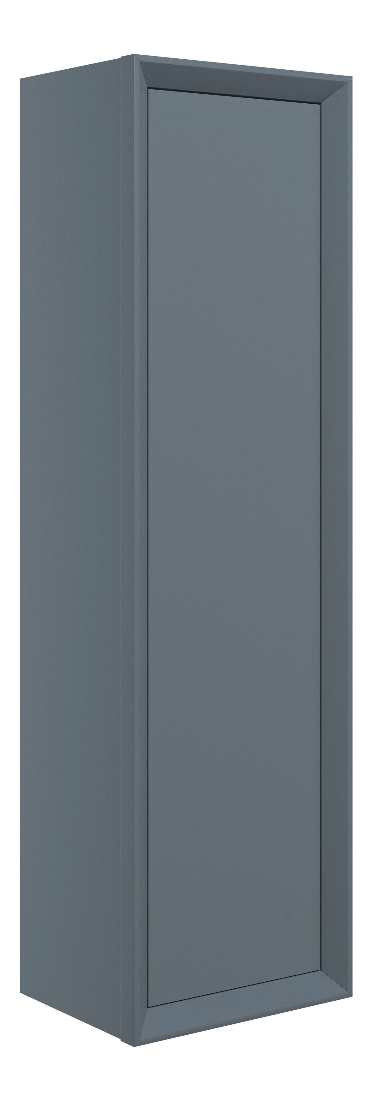 Press 345mm Wall Hung 1 Door Tall Unit - Matt Storm Blue