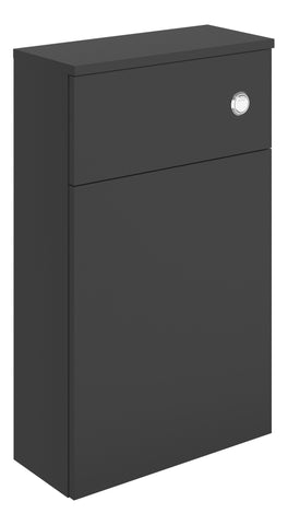 Distinct 500mm WC Unit - Matt Black & Glass