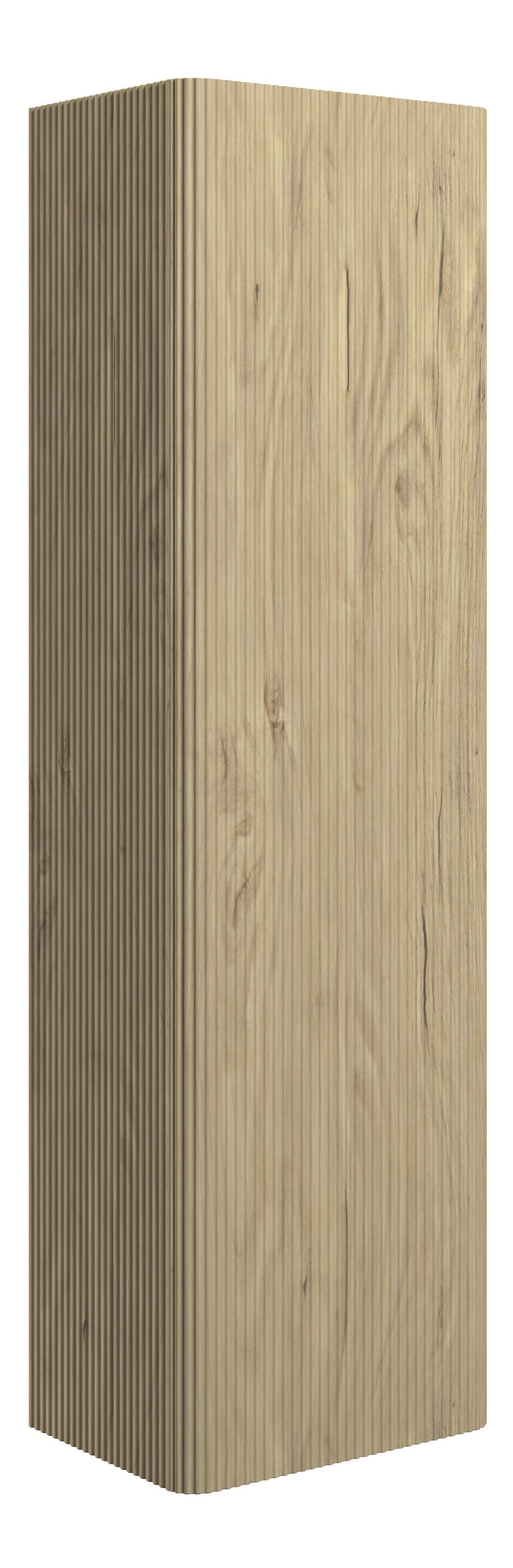 Kubes 350mm Wall Hung 1 Door Tall Unit - Textured Oak
