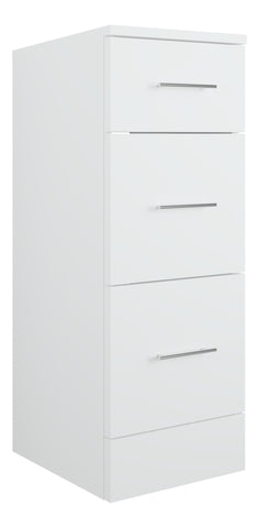 Vistula 300mm 3 Drawer Base Unit - White Gloss