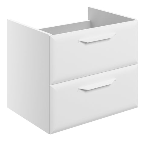 Miramichi 600mm Wall Hung 2 Drawer Basin Unit (No Top) - Matt White