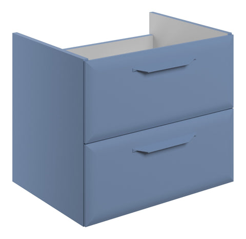 Miramichi 600mm Wall Hung 2 Drawer Basin Unit (No Top) - Matt Misty Blue
