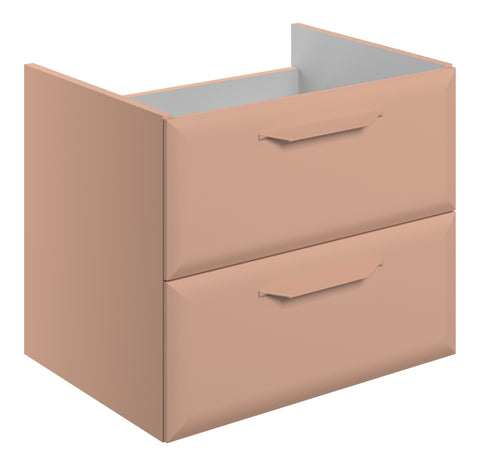 Miramichi 600mm Wall Hung 2 Drawer Basin Unit (No Top) - Matt Apricot