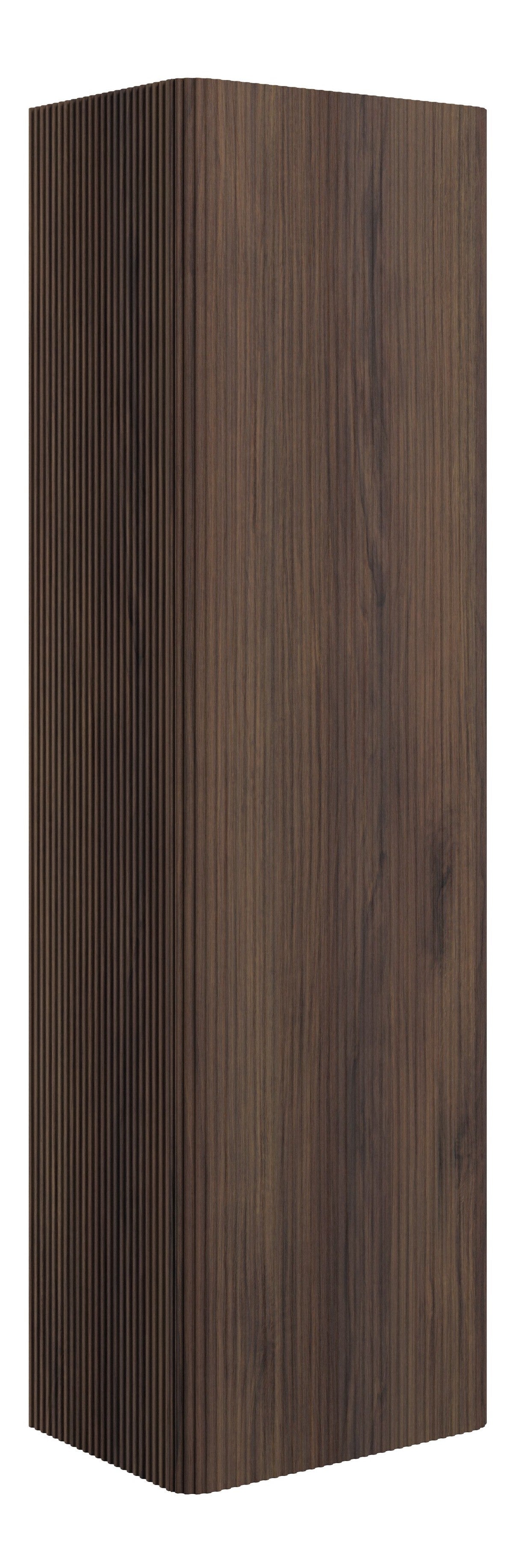 Kubes 350mm Wall Hung 1 Door Tall Unit - Textured Walnut