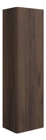 Kubes 350mm Wall Hung 1 Door Tall Unit - Textured Walnut