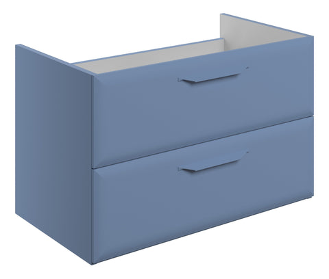 Miramichi 795mm Wall Hung 2 Drawer Basin Unit (No Top) - Matt Misty Blue