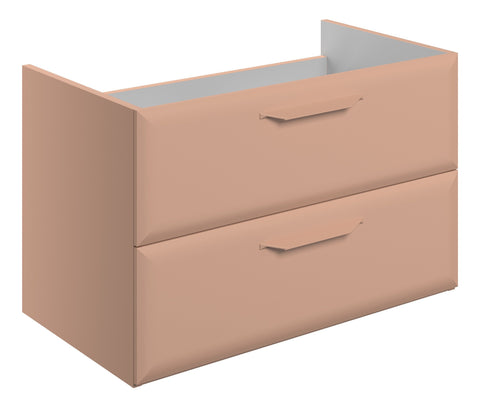 Miramichi 795mm Wall Hung 2 Drawer Basin Unit (No Top) - Matt Apricot