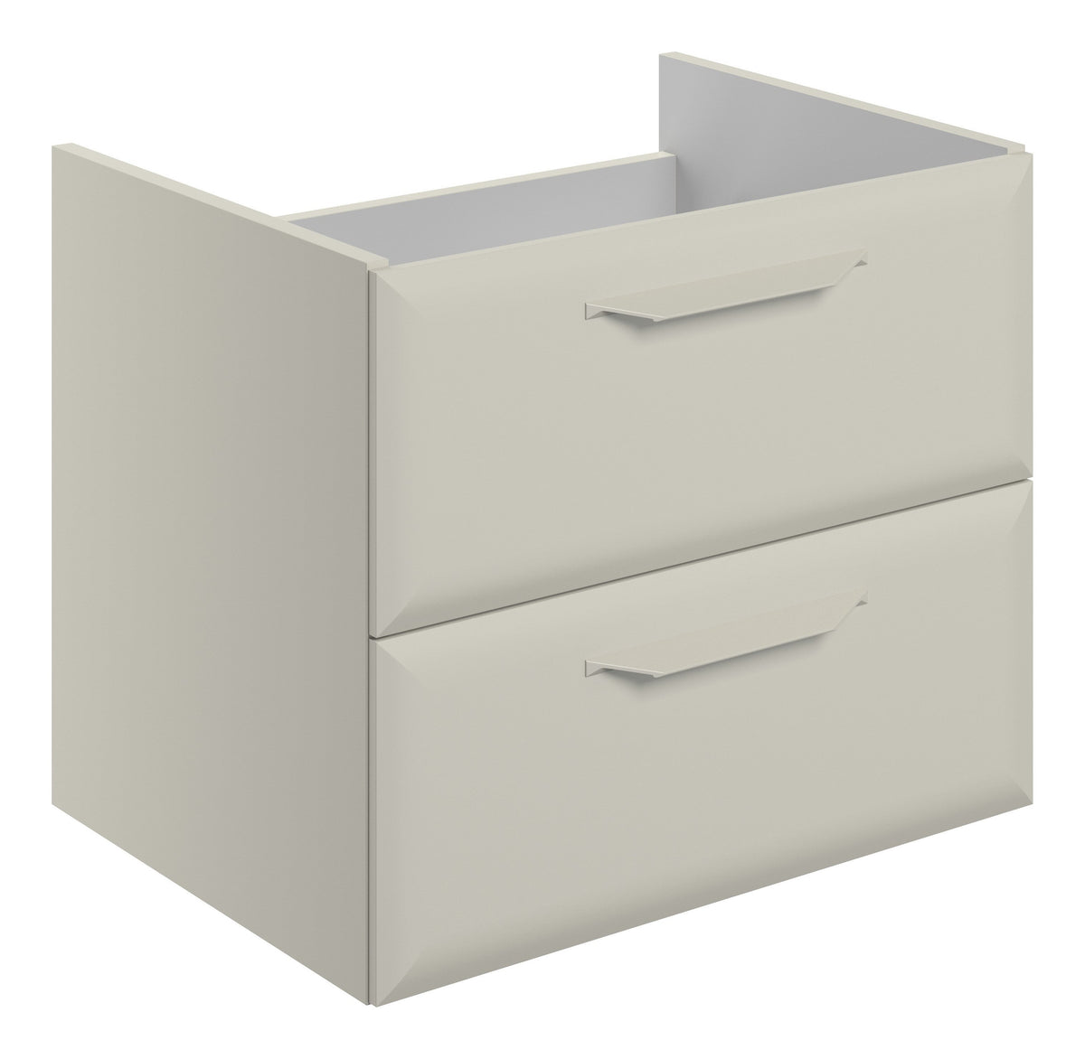 Miramichi 600mm Wall Hung 2 Drawer Basin Unit (No Top) - Matt Latte