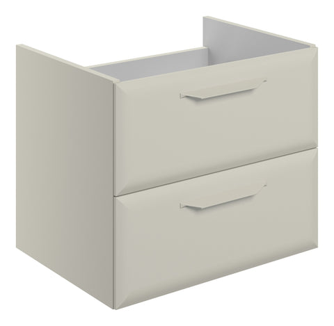 Miramichi 600mm Wall Hung 2 Drawer Basin Unit (No Top) - Matt Latte