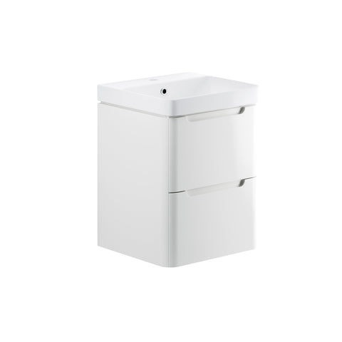 Lavant 500mm 2 Drawer Wall Hung Cloakroom Basin Unit - White Gloss