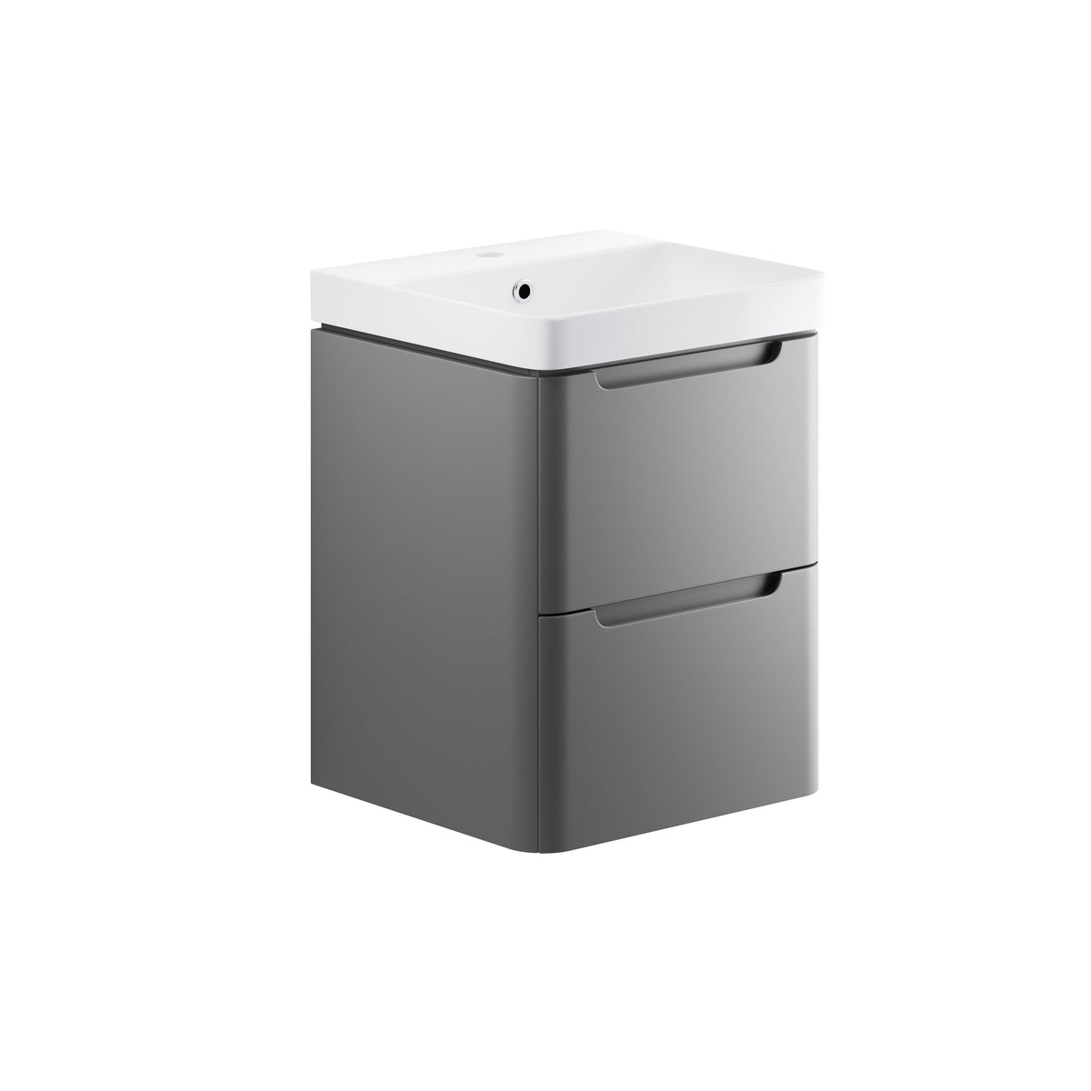 Lavant 500mm 2 Drawer Wall Hung Cloakroom Basin Unit - Matt Grey