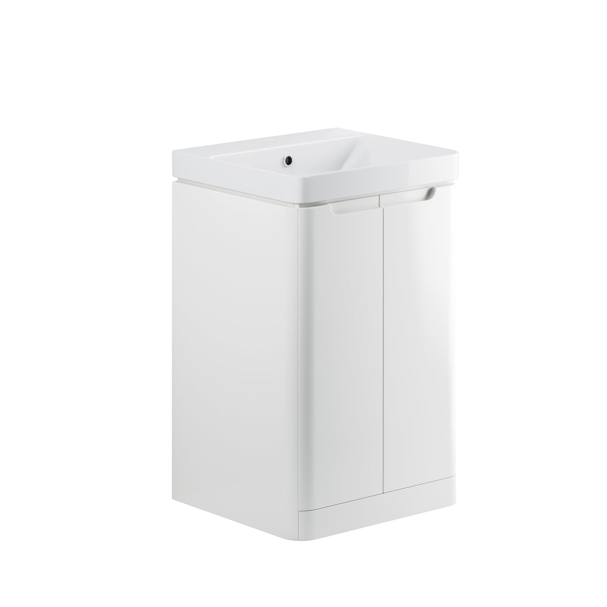 Lavant 500mm 2 Door Floor Standing Cloakroom Basin Unit - White Gloss