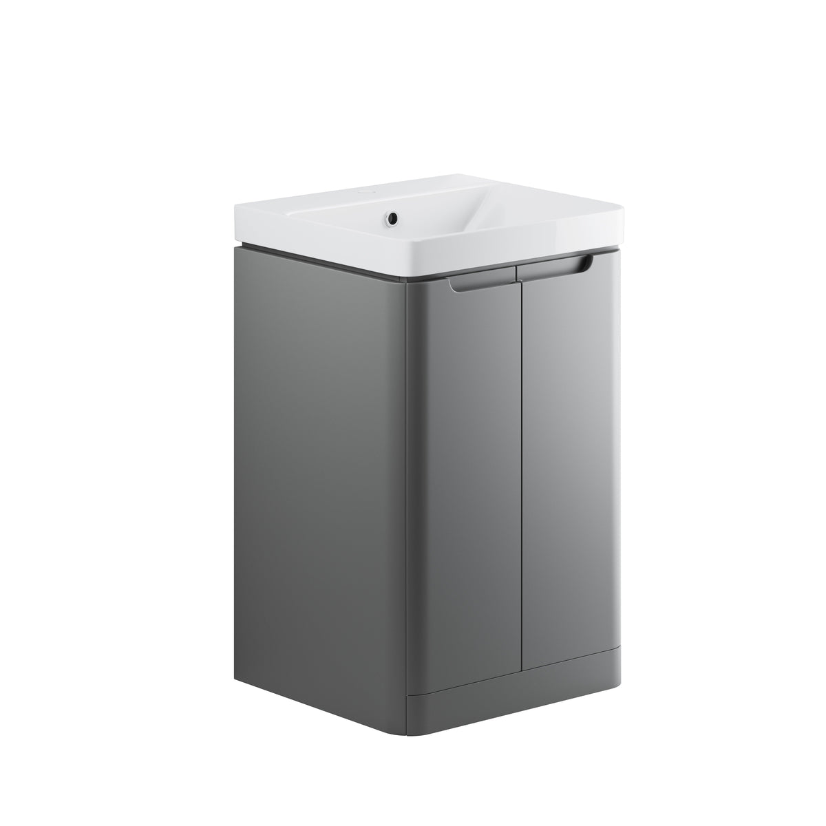 Lavant 500mm 2 Door Floor Standing Cloakroom Basin Unit - Matt Grey