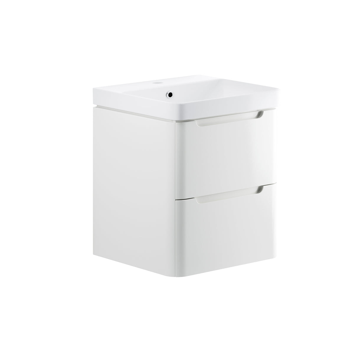 Lavant 605mm 2 Drawer Wall Hung Basin Unit - White Gloss
