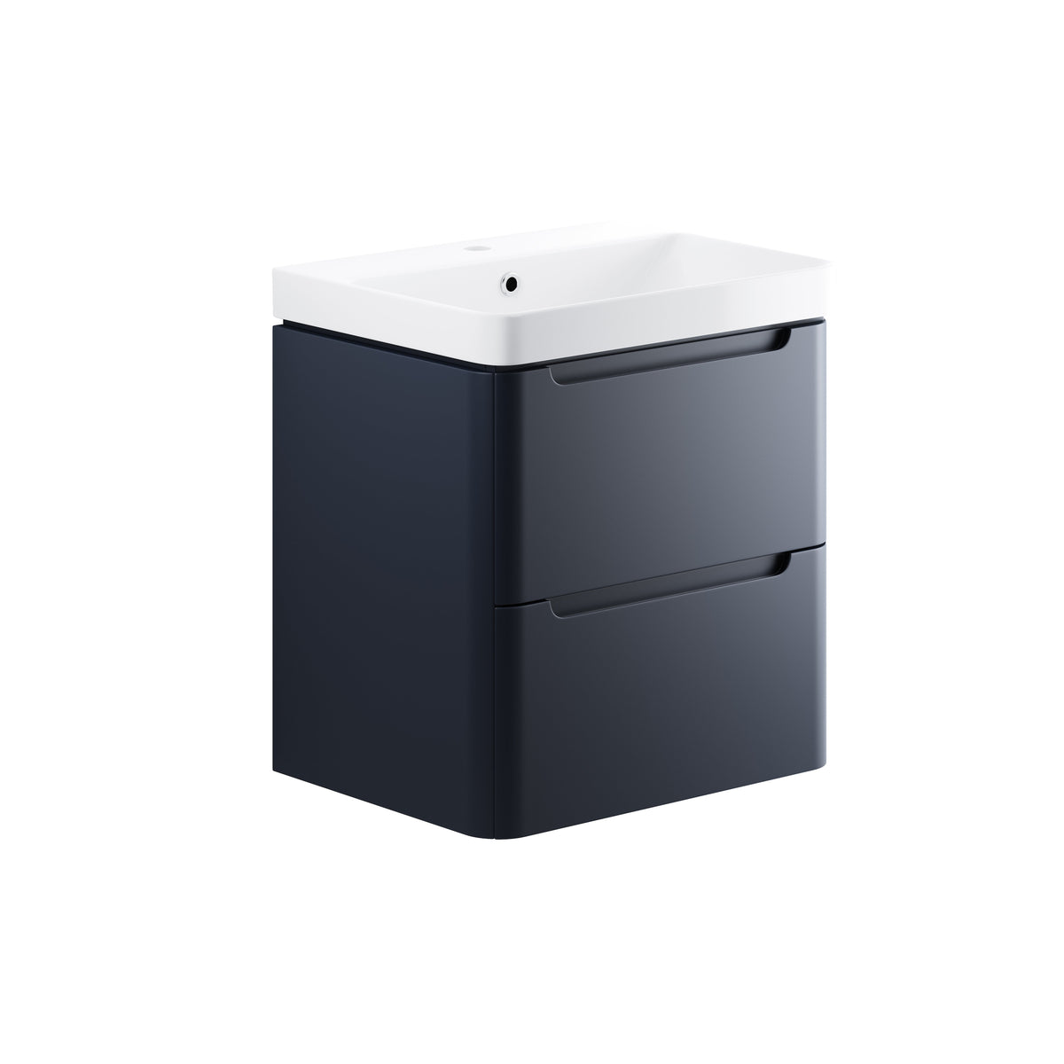 Lavant 605mm 2 Drawer Wall Hung Basin Unit - Matt Indigo